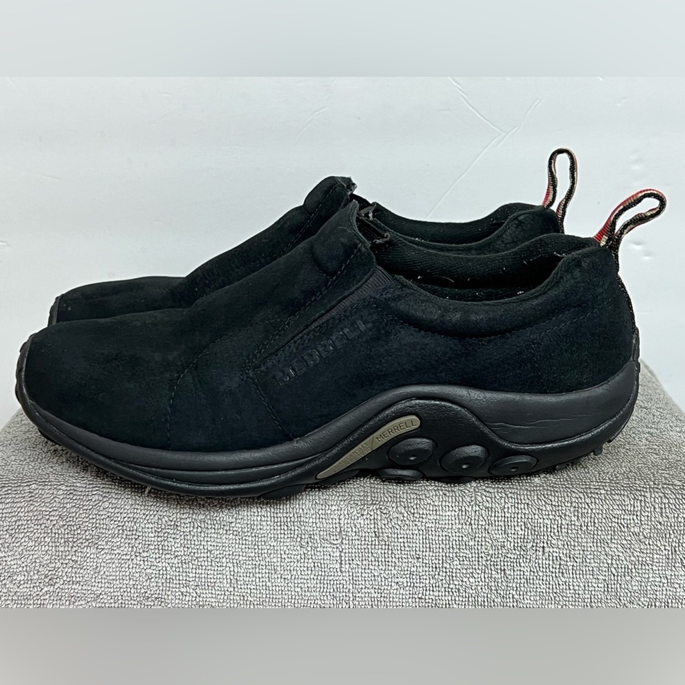 Merrell Shoes Mens SZ 11 W Jungle Moc Wide Loafers Black Leather Comfort J63815W